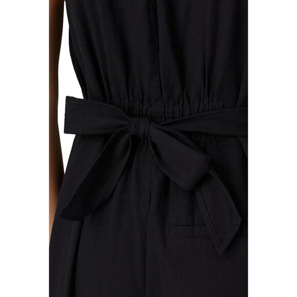 BLANK NYC Paint It Black Jumpsuit Straight Cotton Sleeveless Summer Women's M - Picture 4 of 15